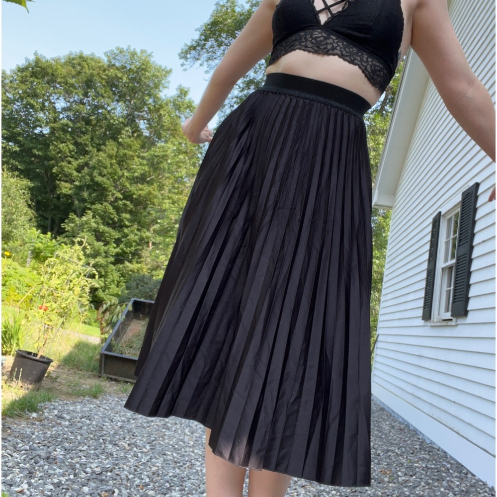 Silky Black Ruffle Skirt